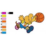 Ziggy Play BasketBall Embroidery Design